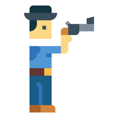 cowboy flat icon style