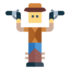 cowboy flat icon style
