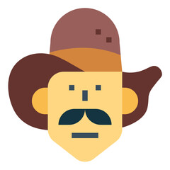 cowboy flat icon style
