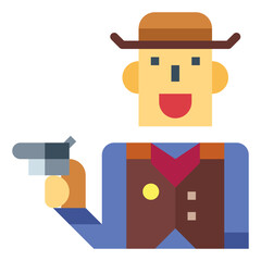 cowboy flat icon style