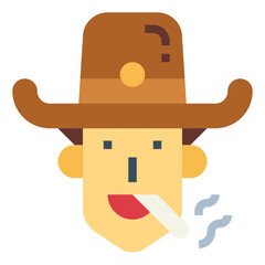 cowboy flat icon style