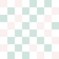 White, cream, and green pastel checkerboard pattern background.	