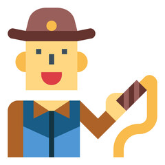 cowboy flat icon style