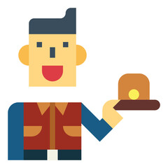 cowboy flat icon style