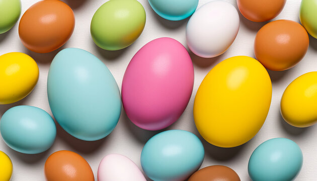 Easter eggs - A Basket Full of Happiness: Share the joy of Easter with this cheerful image of a basket -ai generated.