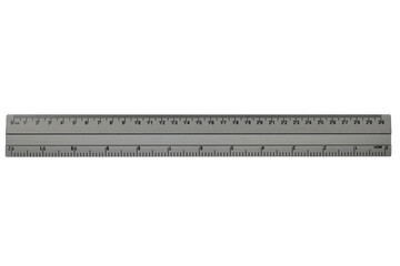 aluminum ruler isolated on white background