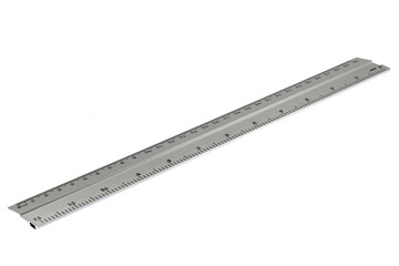 aluminum ruler isolated on white background