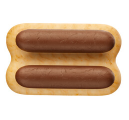 Realistic equal P chocolate donuts in 3d render