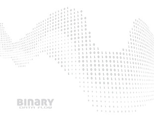 Binary data flow. Digital wave by streaming ones and zeros