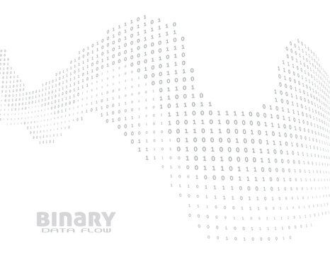 Binary data flow. Digital wave by streaming ones and zeros