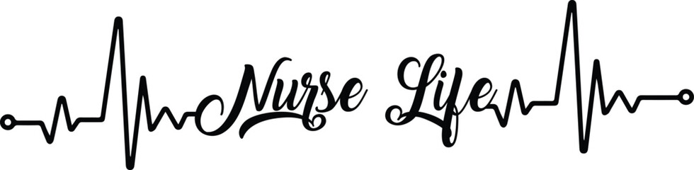 Nurse Life Nursing Heartbeat Svg