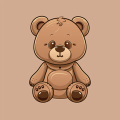 vector cute teddy bear cartoon icon illustration.