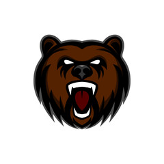 brown bear logo on transparent background - illustration