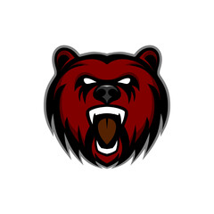 red bear logo on transparent background - illustration