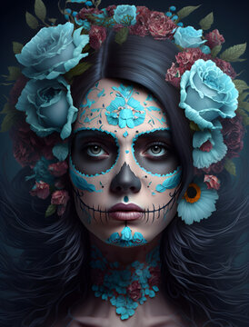 woman in mask dya of the dead