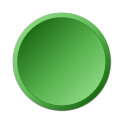 Green round button. Button in vector.