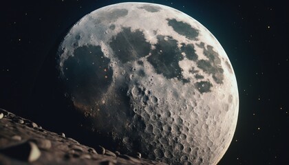 Closeup shot of the moon, generative AI