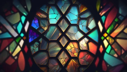 Crédence de cuisine en verre imprimé Coloré colorful stained glass window