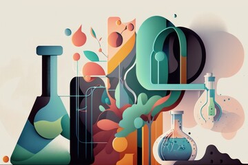 Uncover the beauty of science and medicine with this stunning minimalistic illustration - a perfect blend of art and knowledge