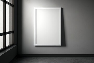 Behold the beauty of simplicity with this hyper-realistic photograph - a stunning top shot of an elegant, single empty photo frame, isolated on a plain white background