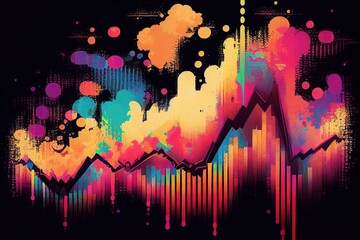 An otherworldly interpretation of stock market trends, this psychedelic painting captures the energy and unpredictability of financial markets in a unique and visually stunning way