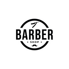 Vintage Barber Logo Vector Template
