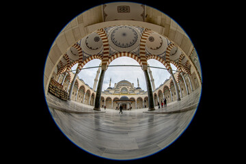 Turkey,Istanbul,2023 January 27;Camlica Mosque in Istanbul, Turkey,Outside view of Camlica Mosque which is Turkey's biggest mosque.