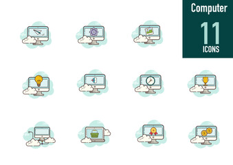 Set of flat design concept icons for web and mobile services and apps icons for web design, SEO, social media, and pay-per-click internet advertising