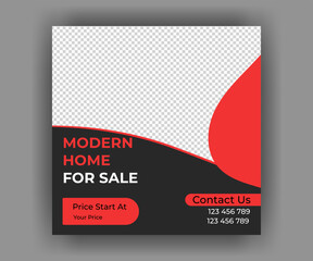 Naklejka premium Real Estate Social Media Post Design Layout 
