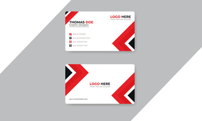 Luxury and elegant business card print template design with front and back presentation. Double sided modern visiting card Template.