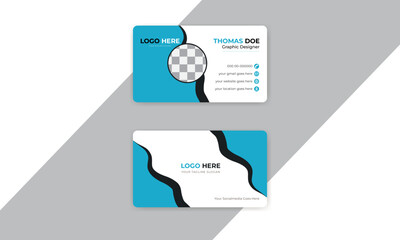 Luxury and elegant business card print template design with front and back presentation. Double sided modern visiting card Template.