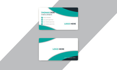 Luxury and elegant business card print template design with front and back presentation. Double sided modern visiting card Template.