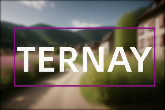 Ternay: Der Ortsname der niederl&auml;ndischen Stadt Ternay im Department Auvergne-Rh&ocirc;ne-Alpes vor einem Foto