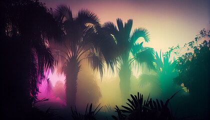 Fototapeta na wymiar Gradient of color in the mist tropical unk shadow, generative ai