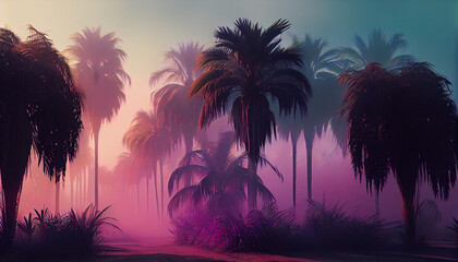 Obraz na płótnie Canvas Gradient of color in the mist tropical unk shadow, generative ai