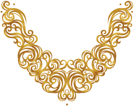 Golden baroque frame with floral vintage decoration, border for design template. Gold element in Rococo style, tracery.