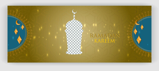 simple elegant ramadan kareem banner with mosque