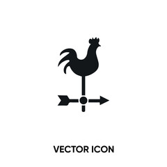 Weathercock vector icon. Modern, simple flat vector illustration for website or mobile app.Meteorology or direction symbol, logo illustration. Pixel perfect vector graphics