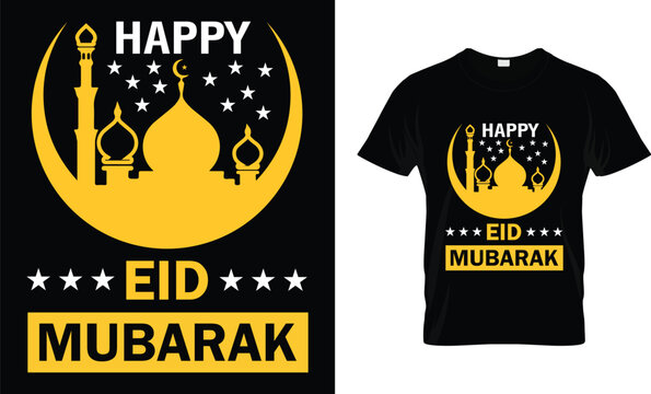 Eid mubarak creatie t-shirt design template