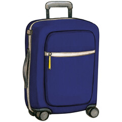 Watercolor hand drawn trolley suitcase