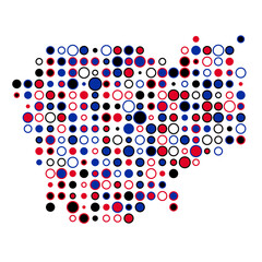 Cambodia Silhouette Pixelated pattern map illustration