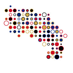 Costa rica Silhouette Pixelated pattern map illustration