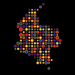 Colombia Silhouette Pixelated pattern map illustration