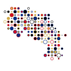 Costa rica Silhouette Pixelated pattern map illustration