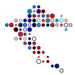 Croatia Silhouette Pixelated pattern map illustration