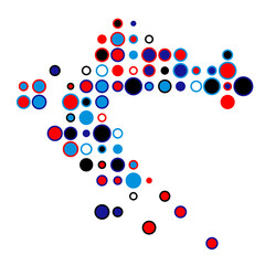 Croatia Silhouette Pixelated pattern map illustration