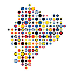 Ecuador Silhouette Pixelated pattern map illustration