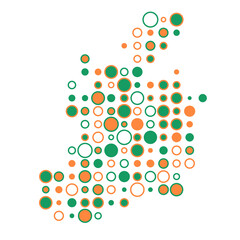 Ireland Silhouette Pixelated pattern map illustration