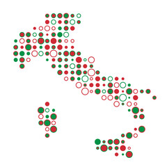 Italy Silhouette Pixelated pattern map illustration