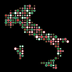 Italy Silhouette Pixelated pattern map illustration